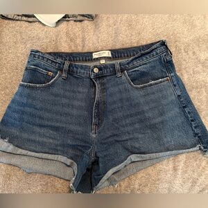 Abercrombie & Fitch Indigo Curve Love Denim Shorts